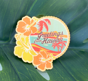 Preview: *NEU* Bambus Sticker " Greetings from Hawaii "